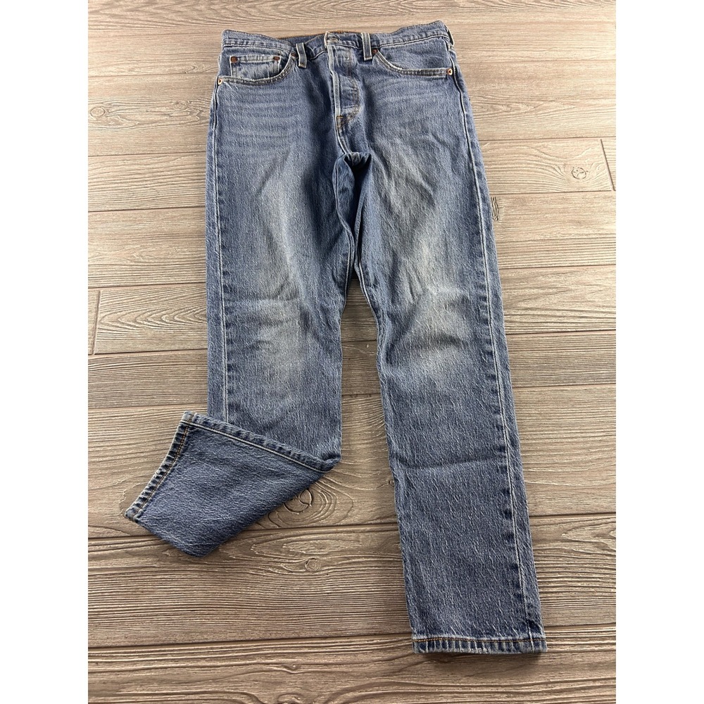 Levis 501 S Skinny Jeans Womens 28 Blue Medium Wash Button Fly 29502-0220